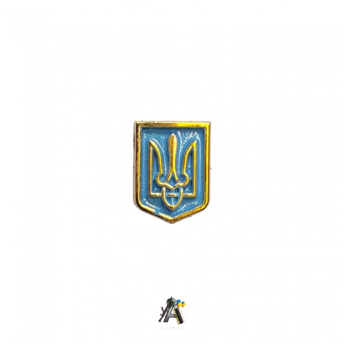 Емблема тризуб на щиті, золота