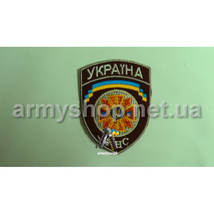 Шеврон МНС малиновий маленький